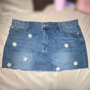 Plus size denim micro skirt